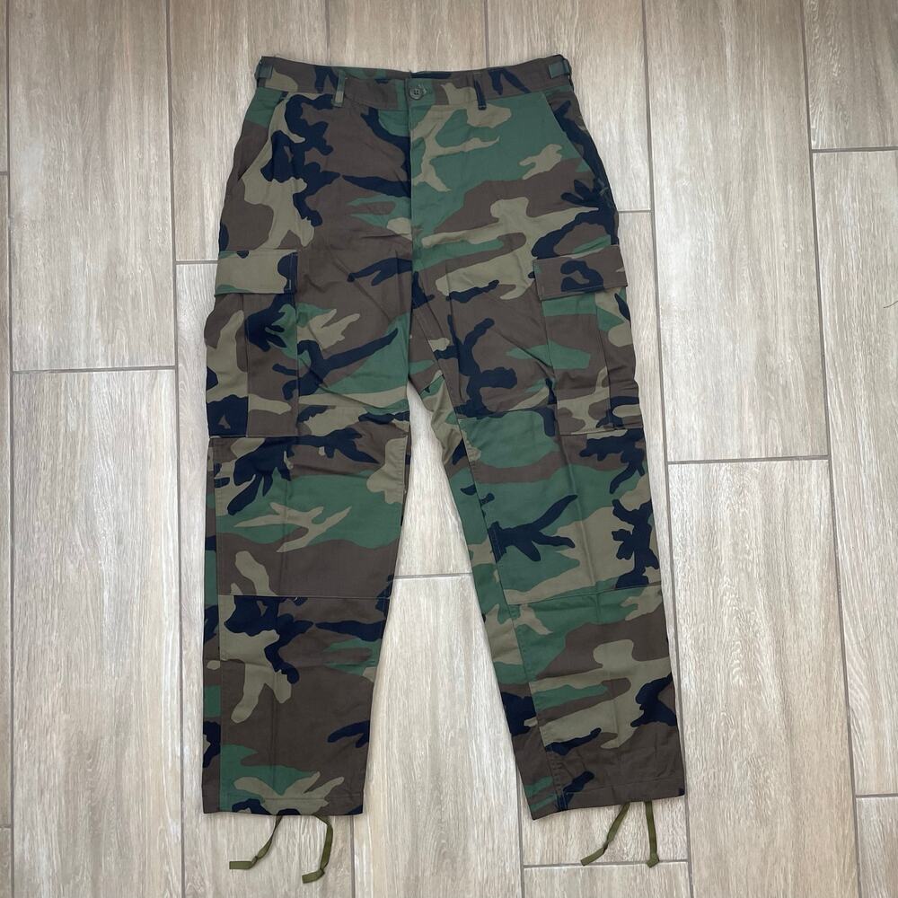 US Military Woodland Camo BDU Combat Pants Medium Short 1997 Army Cargo